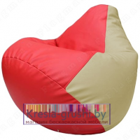 Бескаркасное кресло мешок Груша Г2.3-0910 (красный, светло-бежевый)
